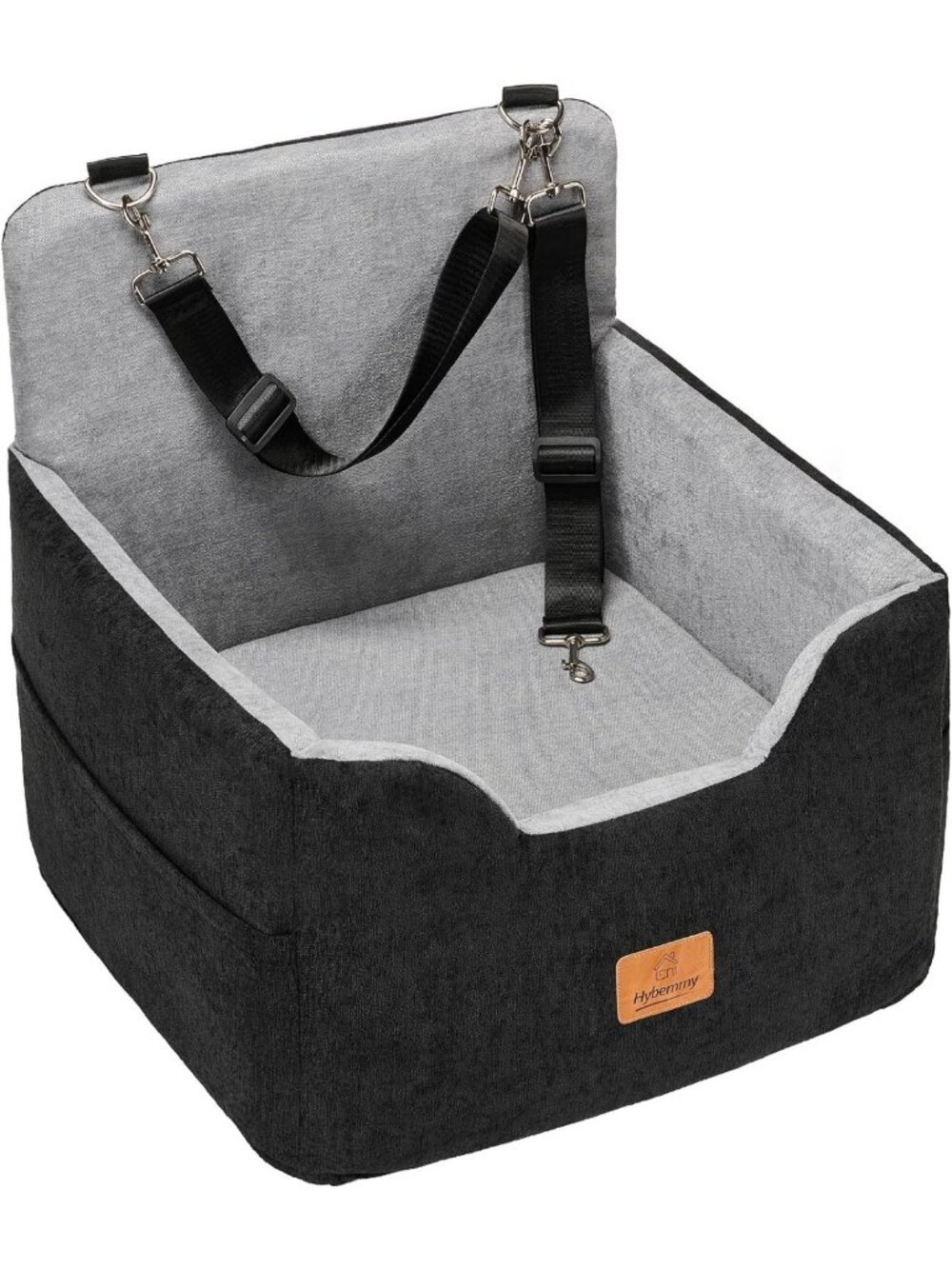 Cozy Dog Car Seat & Cat Booster for Pets Under 35lbs, Gray Puppy Bed